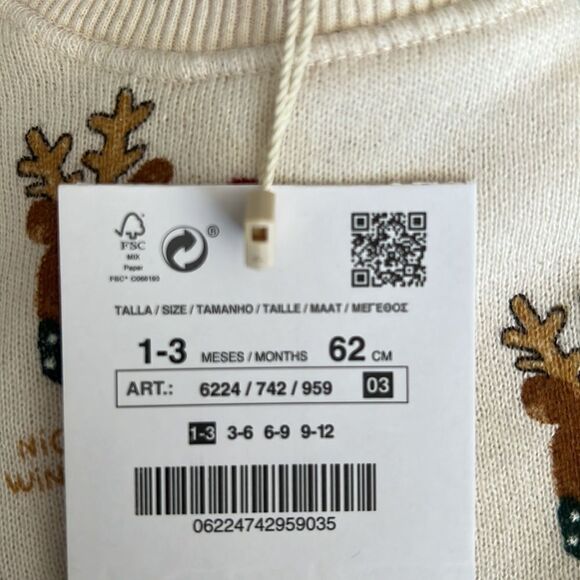ZARA Kids | Cream | REINDEER SWEATSHIRT - Picture 5 of 7